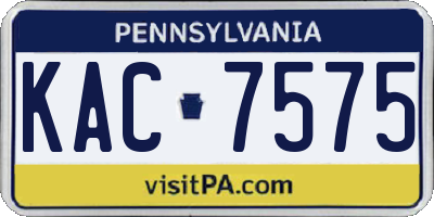 PA license plate KAC7575
