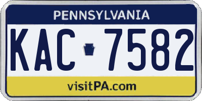 PA license plate KAC7582
