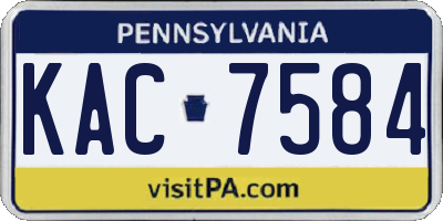 PA license plate KAC7584