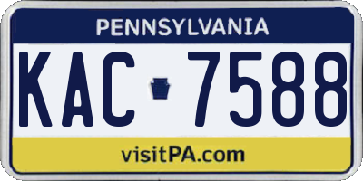 PA license plate KAC7588
