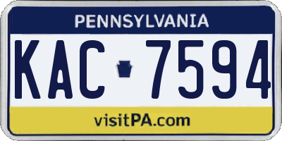 PA license plate KAC7594