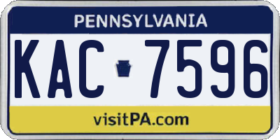 PA license plate KAC7596