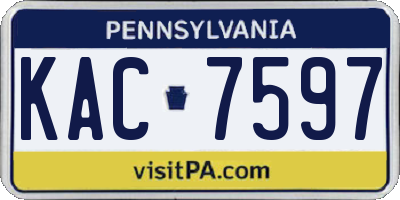 PA license plate KAC7597