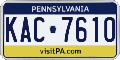 PA license plate KAC7610