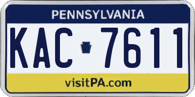 PA license plate KAC7611