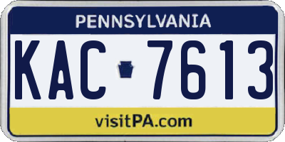 PA license plate KAC7613