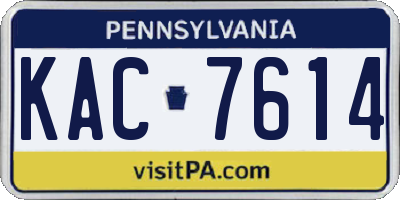 PA license plate KAC7614