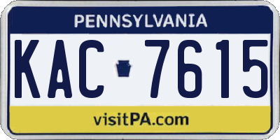 PA license plate KAC7615