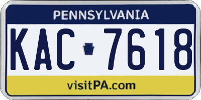 PA license plate KAC7618