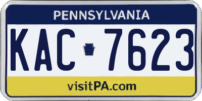 PA license plate KAC7623