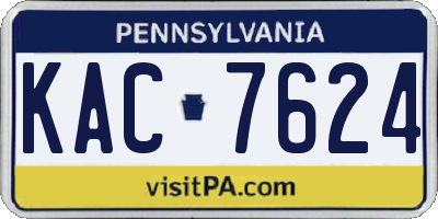 PA license plate KAC7624