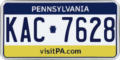PA license plate KAC7628