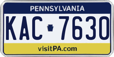 PA license plate KAC7630