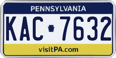 PA license plate KAC7632