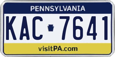 PA license plate KAC7641