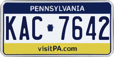 PA license plate KAC7642