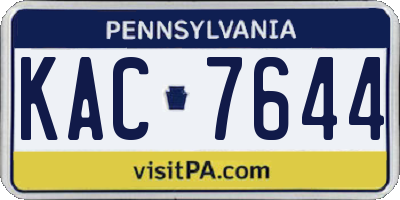 PA license plate KAC7644