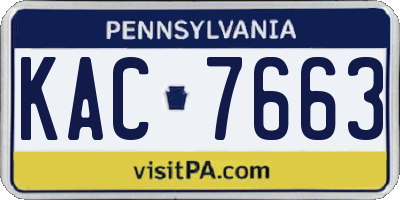 PA license plate KAC7663