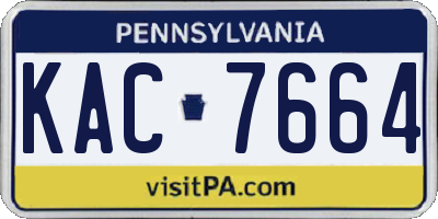 PA license plate KAC7664
