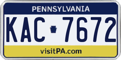 PA license plate KAC7672