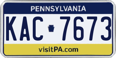 PA license plate KAC7673