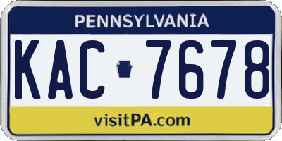 PA license plate KAC7678
