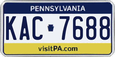 PA license plate KAC7688