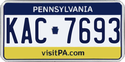 PA license plate KAC7693
