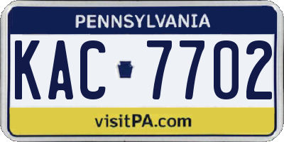 PA license plate KAC7702
