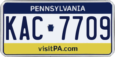 PA license plate KAC7709