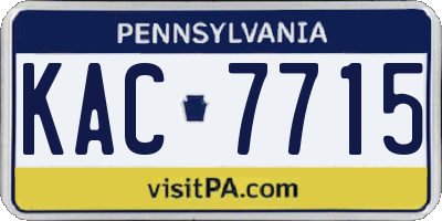 PA license plate KAC7715