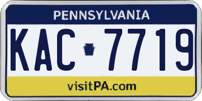 PA license plate KAC7719