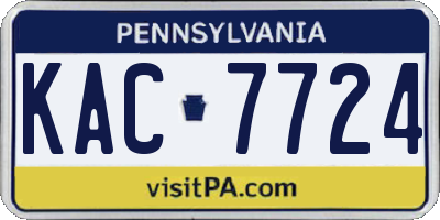 PA license plate KAC7724