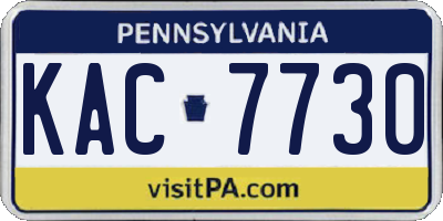 PA license plate KAC7730