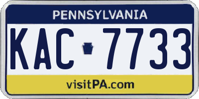 PA license plate KAC7733