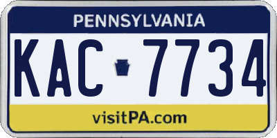 PA license plate KAC7734