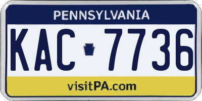 PA license plate KAC7736