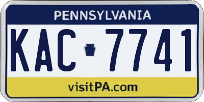 PA license plate KAC7741