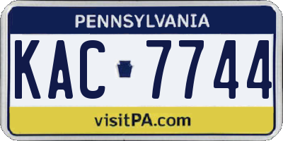 PA license plate KAC7744