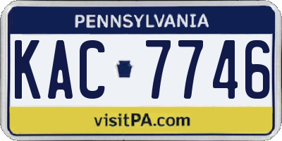 PA license plate KAC7746