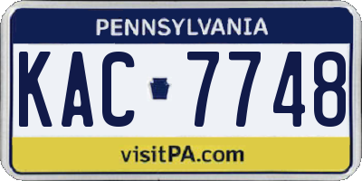 PA license plate KAC7748