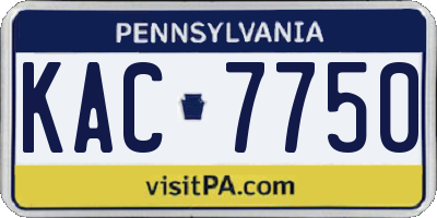 PA license plate KAC7750