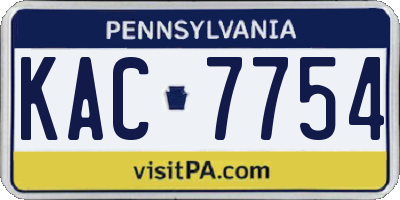 PA license plate KAC7754