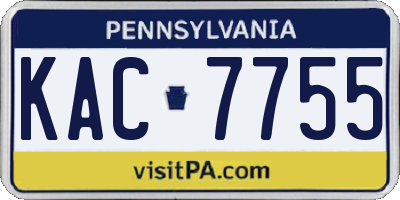 PA license plate KAC7755