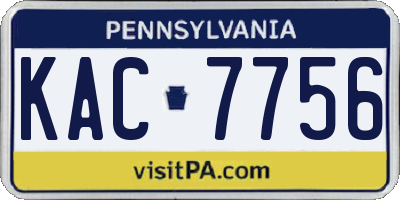 PA license plate KAC7756