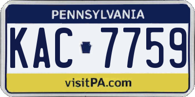 PA license plate KAC7759
