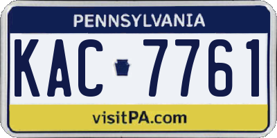 PA license plate KAC7761