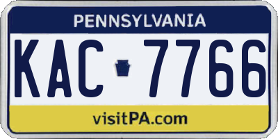 PA license plate KAC7766