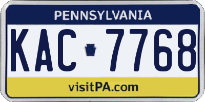 PA license plate KAC7768