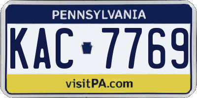 PA license plate KAC7769